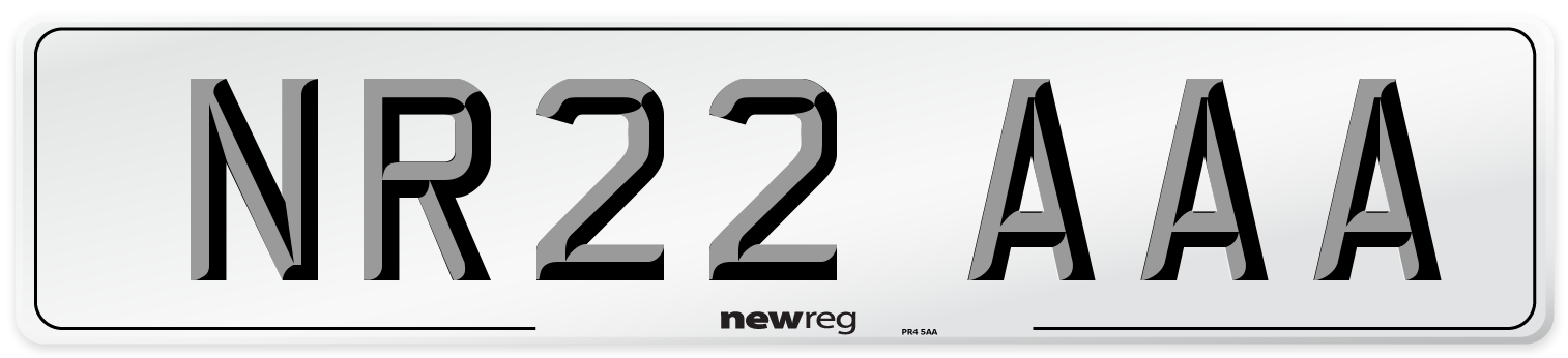 NR22 AAA Number Plate from New Reg